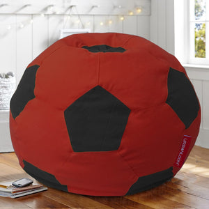 Scarlet organic cotton Football bean bag Cover & Footstool cover