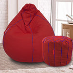 Load image into Gallery viewer, Kiera cotton handloom bean bag cover & Footstool cover