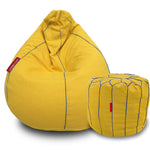 Load image into Gallery viewer, Daffodil cotton handloom bean bag cover & Footstool cover