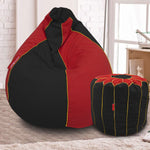 Load image into Gallery viewer, Scarlet cotton handloom bean bag cover &amp; Footstool cover
