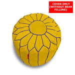 Load image into Gallery viewer, Cotton Handloom Moroccan Pouf cover , Yellow