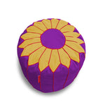 Load image into Gallery viewer, Cotton Handloom Moroccan Pouf cover , Purple & Yellow
