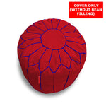 Load image into Gallery viewer, Cotton Handloom Moroccan Pouf cover , Red