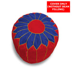 Load image into Gallery viewer, Cotton Handloom Moroccan Pouf cover , Blue & Red