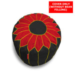 Load image into Gallery viewer, Cotton Handloom Moroccan Pouf cover , Red &amp; Black
