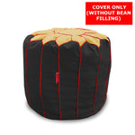Load image into Gallery viewer, Cotton Handloom Moroccan Pouf cover , Black & Yellow