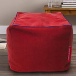 Load image into Gallery viewer, Cotton Handloom Pouf/Ottoman/Footstool cover (Red)