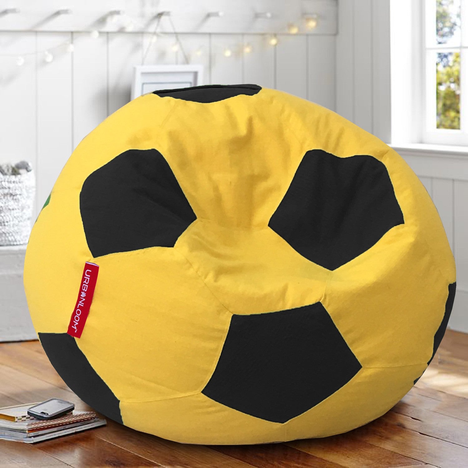 Bumblebee cotton handloom Football bean bag Cover & Footstool cover