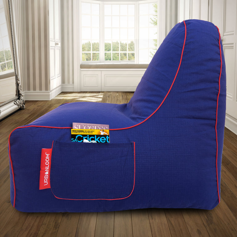 Hinto organic cotton handmade Lounger chair bean bag Cover by Urbanloom -  Blue – URBANLOOM