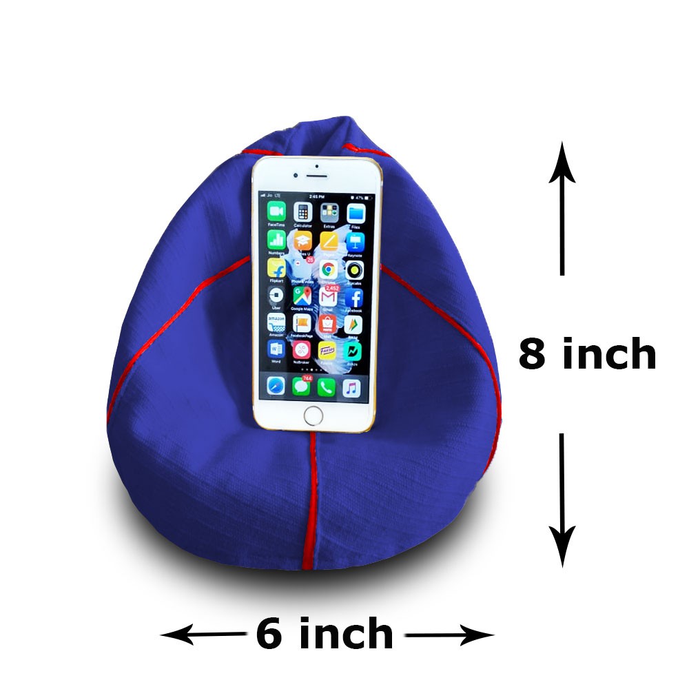Cotton handloom mobile bean bag Holder (Blue)