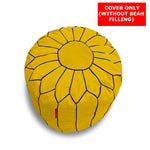 Load image into Gallery viewer, Cotton Handloom Moroccan Pouf cover , Yellow
