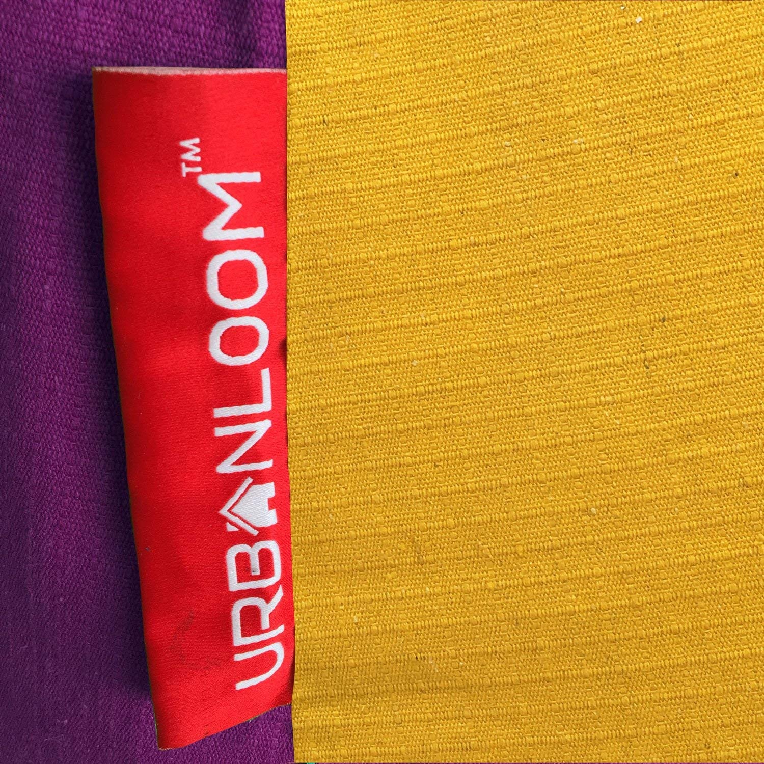 Cotton Handloom Moroccan Pouf cover , Purple & Yellow