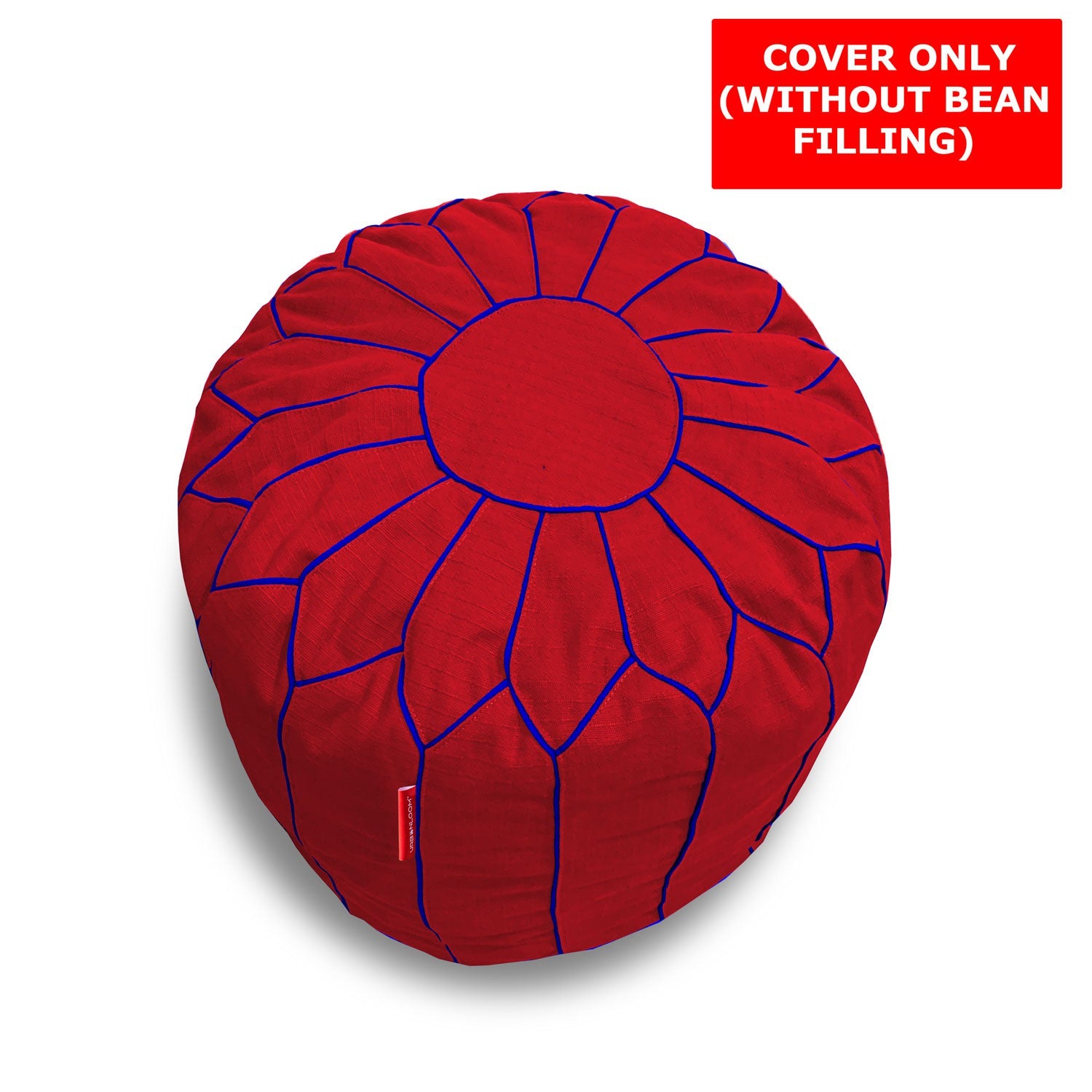 Cotton Handloom Moroccan Pouf cover , Red
