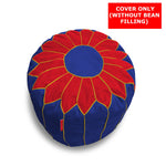 Load image into Gallery viewer, Cotton Handloom Moroccan Pouf cover , Red &amp; Blue
