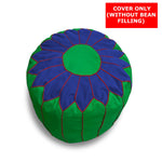 Load image into Gallery viewer, Cotton Handloom Moroccan Pouf cover , Blue &amp; Green
