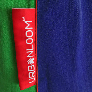 Cotton Handloom Moroccan Pouf cover , Blue & Green
