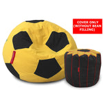 Load image into Gallery viewer, Bumblebee cotton handloom Football bean bag Cover &amp; Footstool cover
