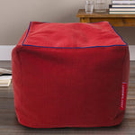 Load image into Gallery viewer, Cotton Handloom Pouf/Ottoman/Footstool cover (Red)
