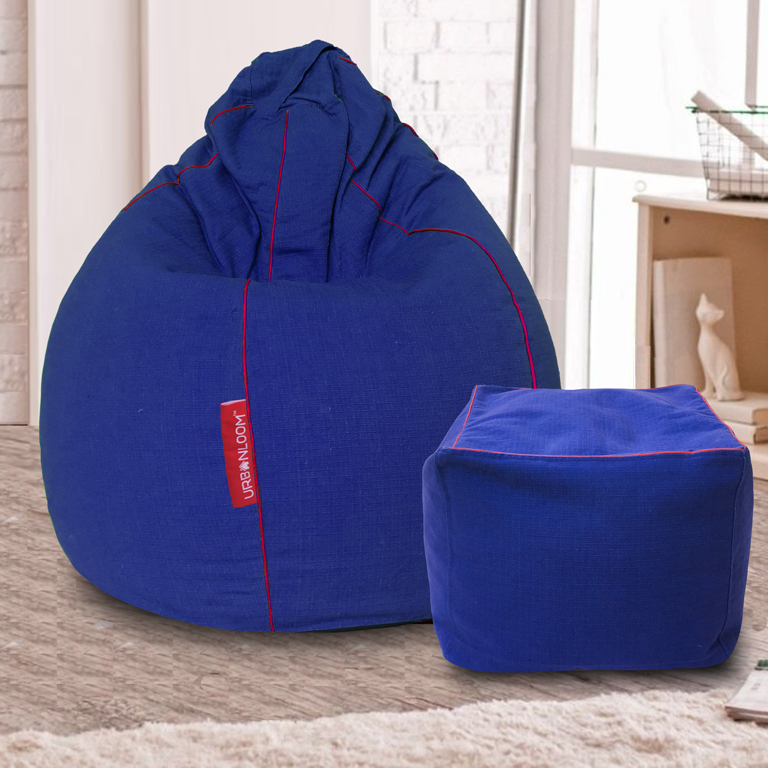 Bean bag footstool combo Hinto organic cotton handcrafted bean