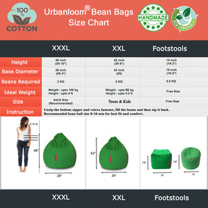 Kiera cotton handloom bean bag cover & Footstool cover